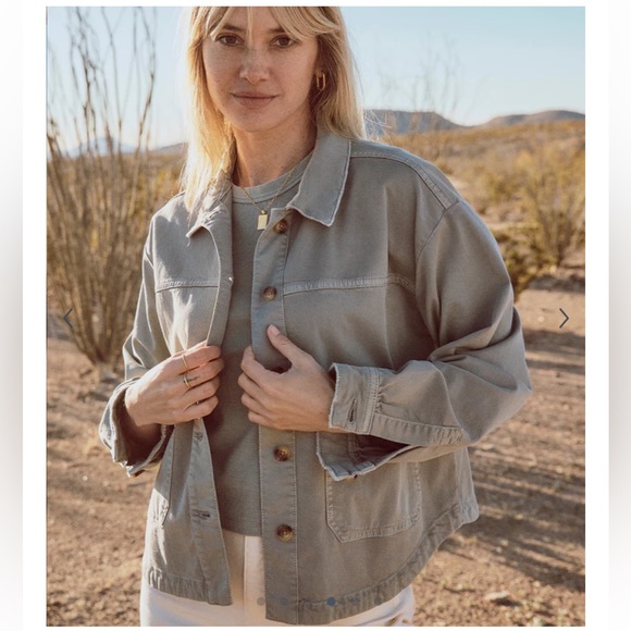 Marine Layer Freya Boxy Utility chore Jacket Sage Green Size Small S - Picture 3 of 12